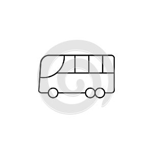 Bus, Autobus, Public, Transportation Thin Line Icon Vector Illustration Logo Template. Suitable For Many Purposes.