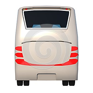 Bus 1-Back view white background  3D Rendering Ilustracion 3D photo