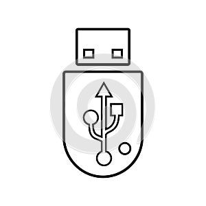 Bus, cable, interface, usb line icon. Outline vector