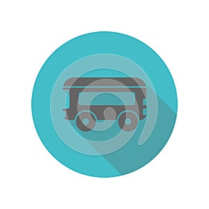Bus, city transport long shadow icon. Simple glyph, flat vector of transport icons for ui and ux, website or mobile application
