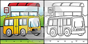 Bus Coloring Page Vehicle Illustration