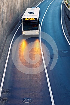 Bus entering passage