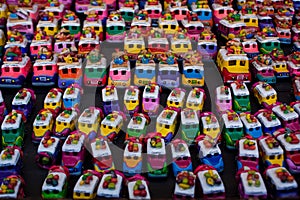 Bus figurines for sale at Chichicastenango market photo
