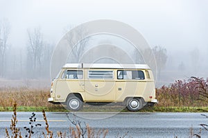 Bus in the fog