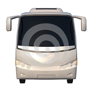 Bus 1-Front view white background  3D Rendering Ilustracion 3D photo