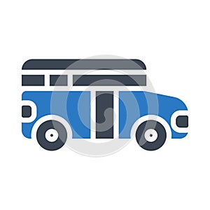 Bus glyph colour vector icon