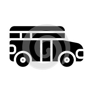 Bus glyph flat vector icon