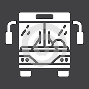Bus glyph icon, transport and vehicle, tour bus