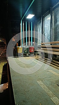 Bus halte in the night