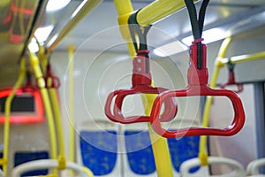 Bus hand-rail for standing passengers