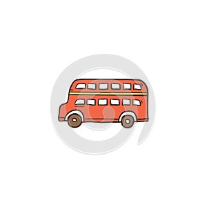Bus icon and background with flat design