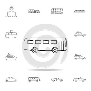 Bus Icon. Detailed set of transport outline icons. Premium quality graphic design icon. One of the collection icons for websites,