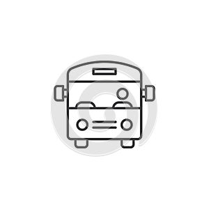 Bus icon in flat style. Autobus vector illustration on isolated background. Transport sign business concept