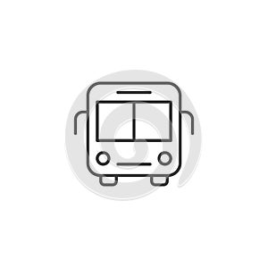 Bus icon in flat style. Autobus vector illustration on isolated background. Transport sign business concept