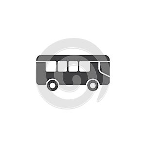 Bus icon in flat style. Autobus vector illustration on isolated background. Transport sign business concept