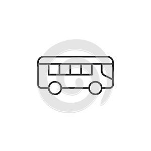 Bus icon in flat style. Autobus vector illustration on isolated background. Transport sign business concept