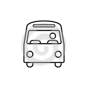 Bus icon in flat style. Coach vector illustration on white isolated background. Autobus vehicle business concept