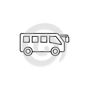 Bus icon in flat style. Coach vector illustration on white isolated background. Autobus vehicle business concept