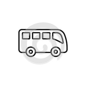 Bus icon in flat style. Coach vector illustration on white isolated background. Autobus vehicle business concept