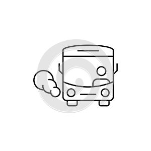 Bus icon in flat style. Coach vector illustration on white isolated background. Autobus vehicle business concept