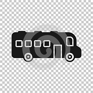 Bus icon in flat style. Coach vector illustration on white isolated background. Autobus vehicle business concept