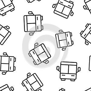 Bus icon in flat style. Coach vector illustration on white isolated background. Autobus vehicle seamless pattern business concept