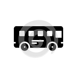 Black solid icon for Bus, school bus and transport
