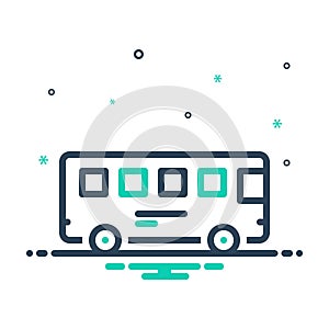 Mix icon for Bus, travel and wheel