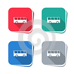 Bus icon on square button