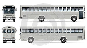 Bus isolated vector mockup side, front, back, view