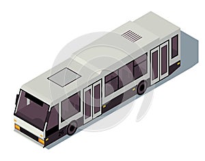 Bus isometric color vector illustration