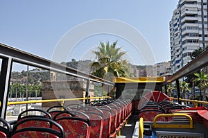 Bus with 2 levels for sightseing photo