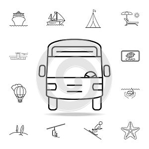 Bus line icon. Set of Tourism and Leisure icons. Signs, outline furniture collection, simple thin line icons for websites, web des