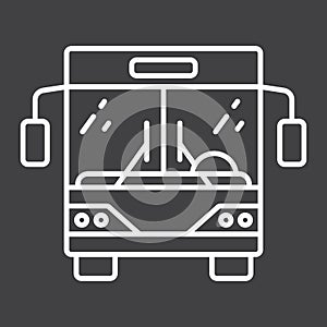 Bus line icon, transport and vehicle, tour bus