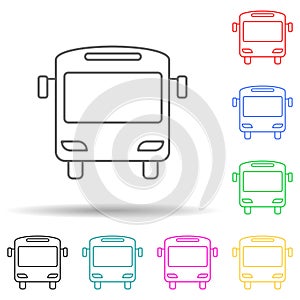 Bus multi color set icon. Simple thin line, outline vector of navigation icons for ui and ux, website or mobile application