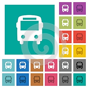 Bus square flat multi colored icons