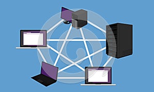 Bus network topology LAN design networking hardware backbone connected photo