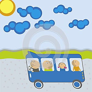 Bus with passengers