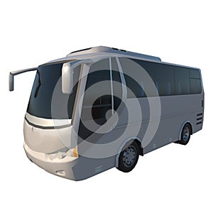 Bus 1-Perspective F view white background  3D Rendering Ilustracion 3D photo