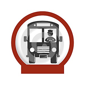 Bus school emblem icon