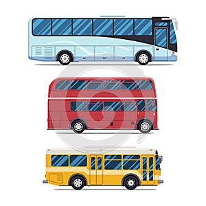 Bus sity transportation. Modern flat design