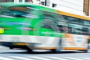 Bus Speeding in motion