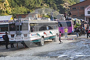 Bus station in Beni in Nepal