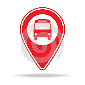 bus station map pin icon. Element of warning navigation pin icon for mobile concept and web apps. Detailed bus station map pin ico