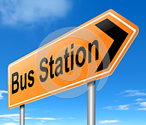 Bus station sign.