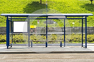 Bus stop with a billboard