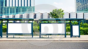 Bus stop blank billboard photo