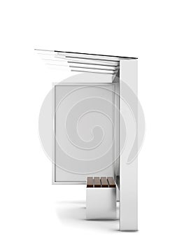 Bus stop with blank billboard mockup