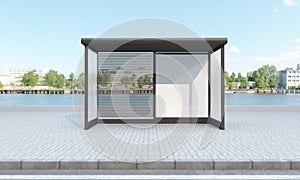 Bus Stop and Bus Shelter Outdoor Advertising Signage mockup