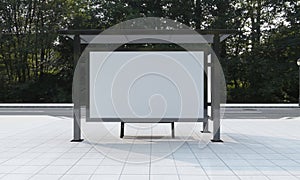 Bus Stop and Bus Shelter Outdoor Advertising Signage mockup